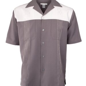 Marquis Charcoal Pajama Collar Short Sleeve Shirt-0