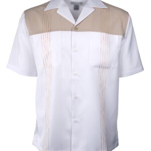 Marquis White Pajama Collar Short Sleeve Shirt-0