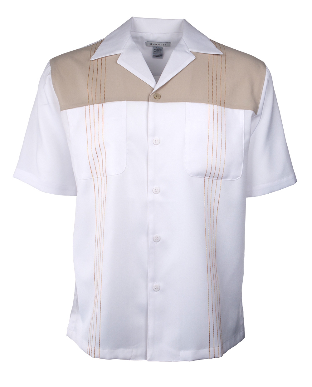 Marquis White Pajama Collar Short Sleeve Shirt-0 Marquis White Pajama Collar Short Sleeve Shirt-0