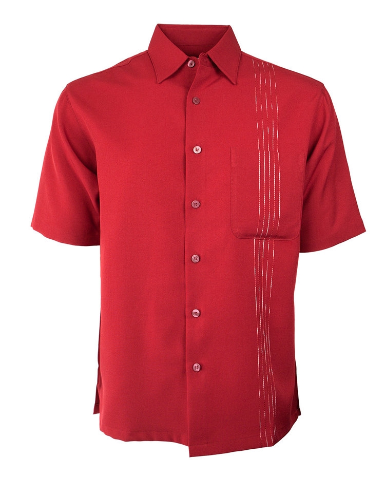 Marquis Burgundy Regular Collar Short Sleeve Shirt-0 Marquis Burgundy Regular Collar Short Sleeve Shirt-0