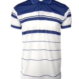 Marquis Blue Short Sleeve Synthetic Striped Polo-0
