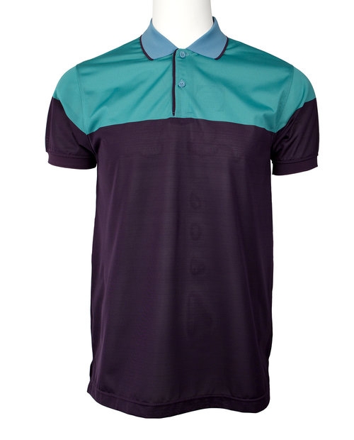 Marquis Teal Short Sleeve Synthetic Striped Polo-0 Marquis Teal Short Sleeve Synthetic Striped Polo-0