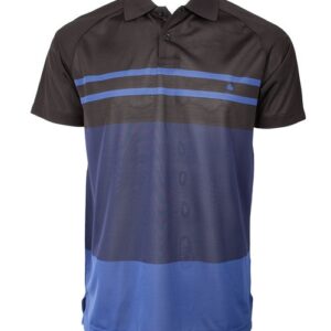 Marquis Black Short Sleeve Synthetic Striped Polo-0
