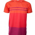 Marquis Salmon Short Sleeve Synthetic Striped Polo-0