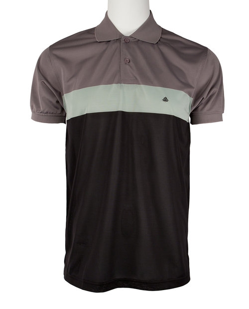 Marquis Black Short Sleeve Synthetic Striped Polo-0 Marquis Black Short Sleeve Synthetic Striped Polo-0