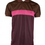 Marquis Plum Short Sleeve Synthetic Striped Polo-0