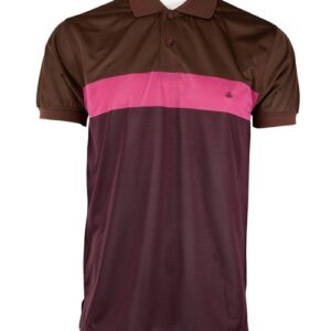 Marquis Plum Short Sleeve Synthetic Striped Polo-0