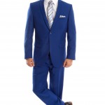 Royal Blue Ultra Slim Fit Two Button Suit-0