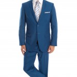 French Blue Ultra Slim Fit Two Button Suit-0