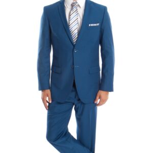 French Blue Ultra Slim Fit Two Button Suit-0