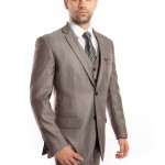 Grey Tailored Fit Two Button Three Piece Suit
