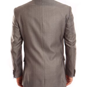 Grey Tailored Fit Two Button Three Piece Suit Back