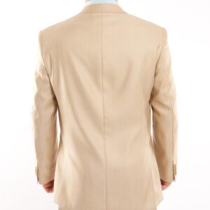 Light Beige Tailored Fit Two Button Suit with Vest Back View