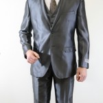 Silver Ultra Slim Fit Two Button 3-Piece Suit