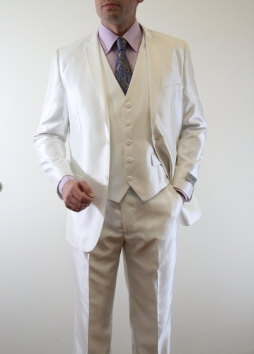 Ivory Ultra Slim Fit Two Button 3-Piece Suit Ivory Ultra Slim Fit Two Button 3-Piece Suit