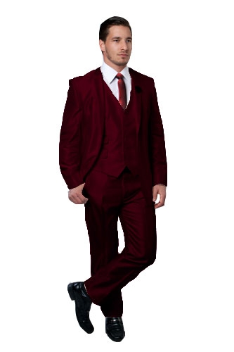 Burgundy Ultra Slim Fit Two Button 3-Piece Suit Burgundy Ultra Slim Fit Two Button 3-Piece Suit