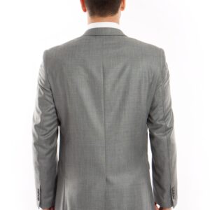 Shark Gray Shark Skin Two Button Ultra Slim Fit Suit Back View