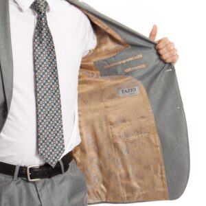 Shark Gray Shark Skin Two Button Ultra Slim Fit Suit Inside Lining