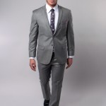 Earth Tan Shark Skin Two Button Ultra Slim Fit Suit