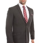 Dark Gray Two Button Modern Fit Single Breasted Suit