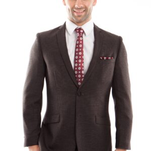 Gray Two Button Modern Fit Single Breasted Suit