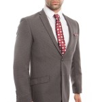 Light Gray Two Button Modern Fit Single Breasted Suit