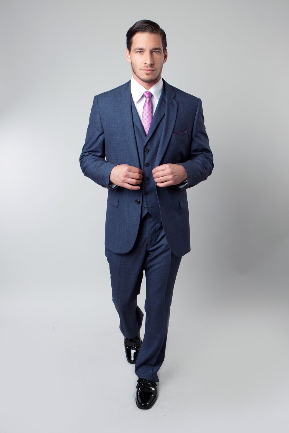 Blue Two Button Modern Fit 3-Piece Suit Blue Two Button Modern Fit 3-Piece Suit