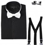 4 Piece Black Tuxedo Shirt Set-0