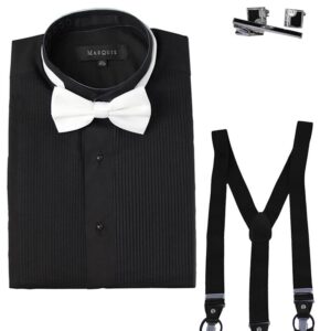 4 Piece Black Tuxedo Shirt Set-0