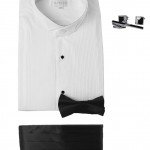 Marquis White Tuxedo Shirt Set with Cummerbund -0