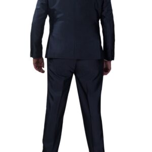 Slim Fit Charcoal 3 Piece Suit with Black Lapel Details-11196