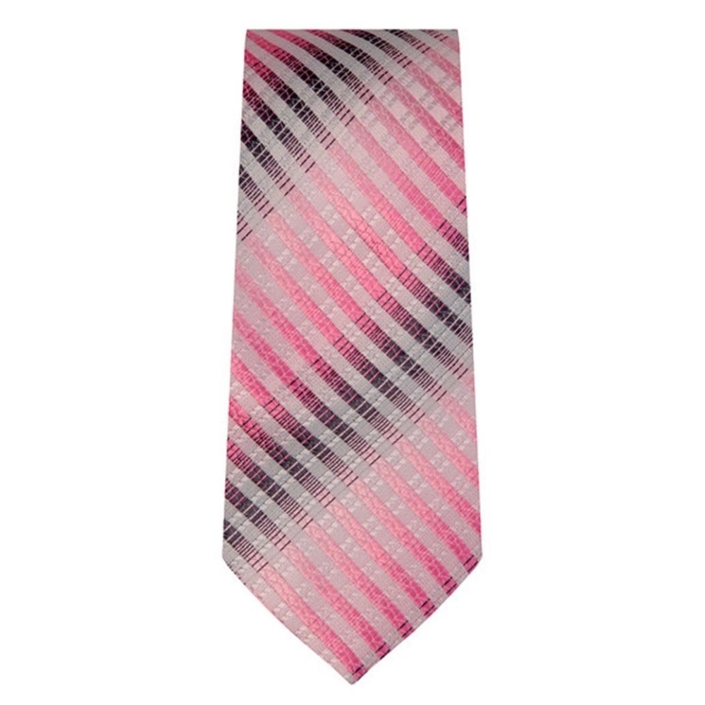 Marquis Slim Width Stripe Patterned Pink Tie