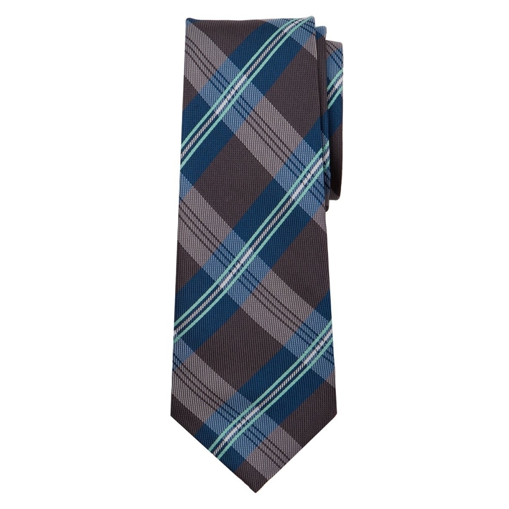 Marquis Classic Width Gray and Blue Diagonal Patterned Tie