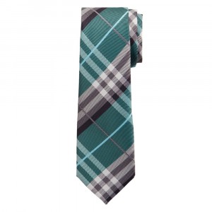Marquis Classic Width Green Diagonal Checkered Pattern Tie