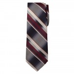 Marquis Classic Width Cream and Red Diagonal Striped Tie