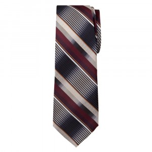 Marquis Classic Width Cream and Red Diagonal Striped Tie
