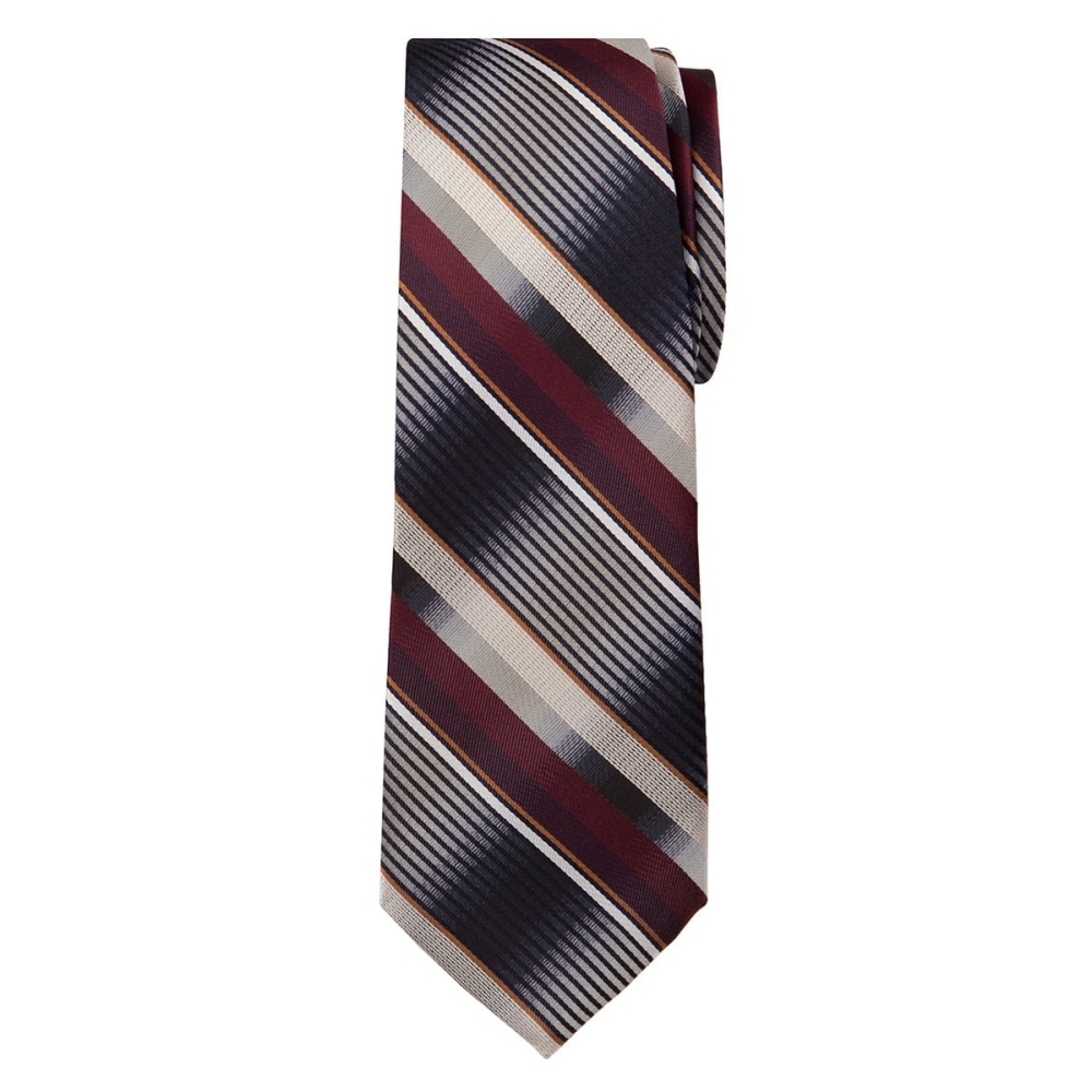 Marquis Classic Width Cream and Red Diagonal Striped Tie