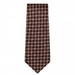 Marquis Classic Width Orange and Brown Square Patterned Tie