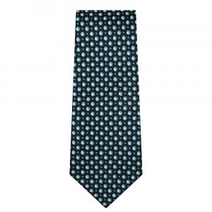 Marquis Classic Width Black Tie with Little Green Squares