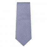 Marquis Classic Width Fine Blue Diagonal Checkered Patterned Tie