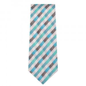 Marquis Classic Width Green Blue and Gray Patterned Tie