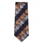 Marquis Classic Width Blue Orange and Blue Circle Patterned Tie