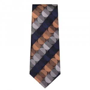 Marquis Classic Width Blue Orange and Blue Circle Patterned Tie