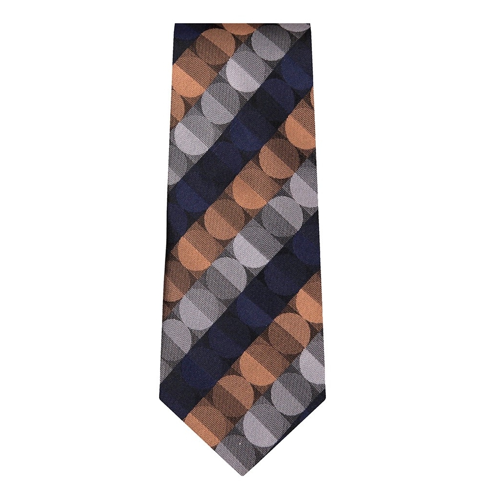 Marquis Classic Width Blue Orange and Blue Circle Patterned Tie