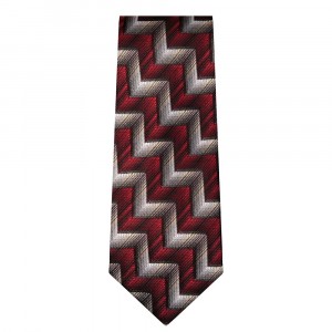 Marquis Classic Width Red and Gray Step Pattern Tie