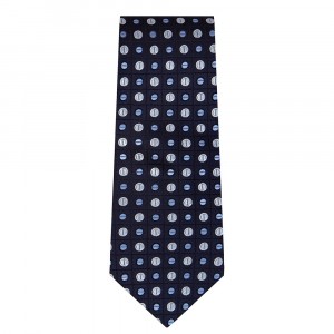 Marquis Classic Width Blue Tie with Circle Pattern