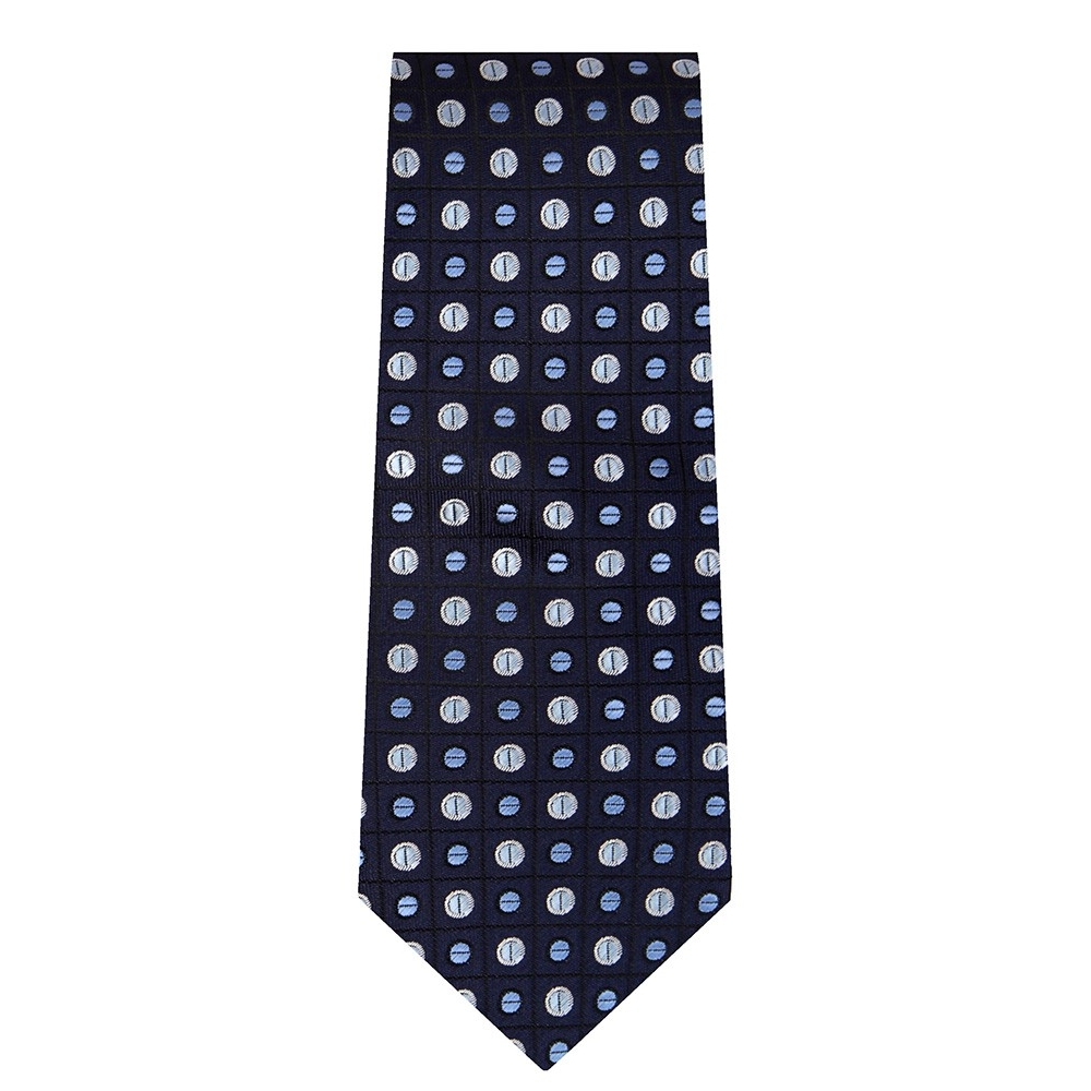 Marquis Classic Width Blue Tie with Circle Pattern