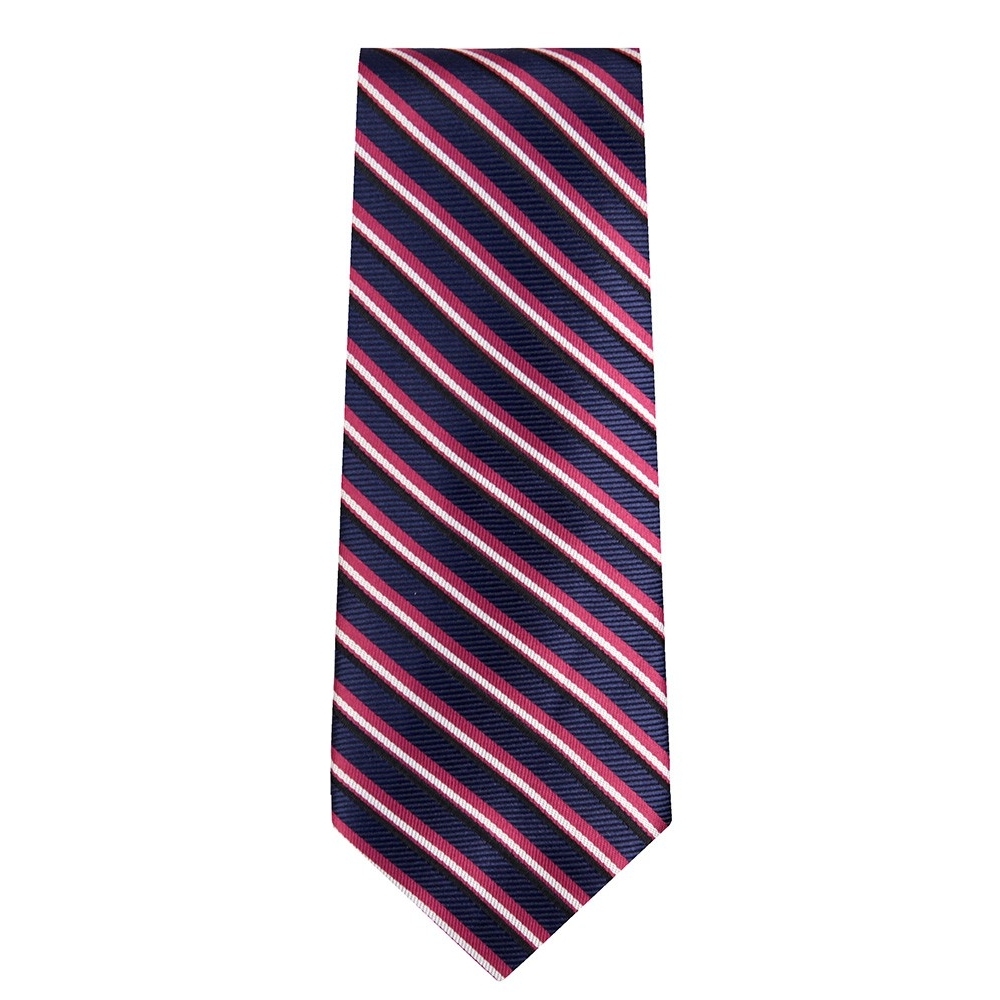 Marquis Classic Width Red White and Blue Stripe Pattern Tie