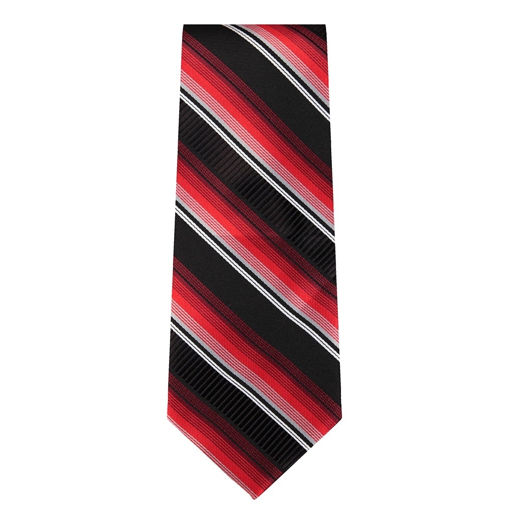 Marquis Classic Width Black and Red Diagonal Striped Tie