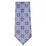 Marquis Classic Width Blue and Gray Square Patterned Tie